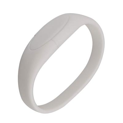 China Silicon 32 GB Flash Wristband USB Training Wristband Thumb Trainer Memory Stick, White for sale