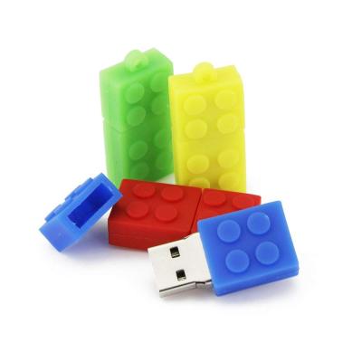 China Crystal High Speed ​​Mini PVC Blocks Brick USB 2.0 Flash Drive With Key Chain Stick Memory Pen Drive for sale