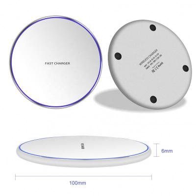 China Hot Selling Custom Microphone Logo 10W Fast Wireless Charger For Samsung Qi Standard Charging Pad For iPhone 10W Fast Wireless Charging for sale