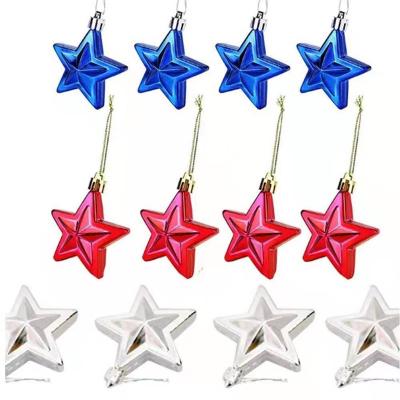 China Plastic Wedding Decoration Valentine's Day Pendant Hanging Stars Ornaments Set 24 4th of July Decoration for sale