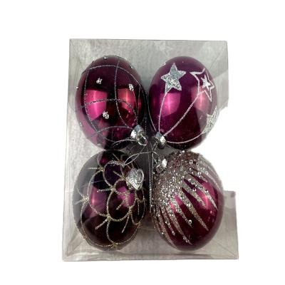 China Wholesale Christmas Decoration Customized 8cm Christmas Ornaments Plastic Ball With Full Color Logo for sale