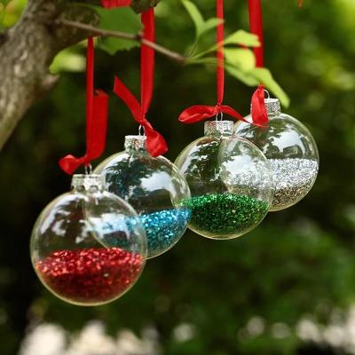 China Custom Christmas Decoration 2021 Hot Sale Decorative Christmas Clear Glass Ball Ornament for sale