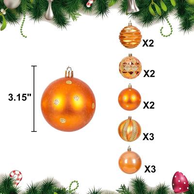 China 2022 12 Pack Christmas Tree Baubles Baubles Set Fashionable Unbreakable Holiday Ornament Balls For Christmas Decorations for sale