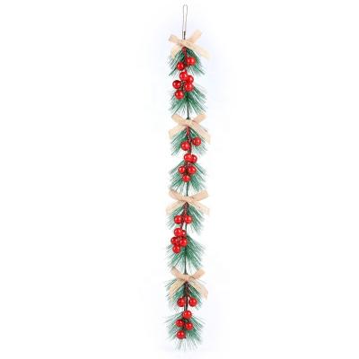 China Beautiful Christmas Decorative Wholesale Garland Berries and Pine Cone Decor with Red Pine Needles Christmas Tree Ornament for sale