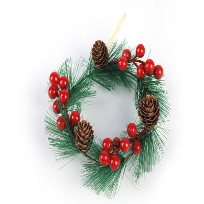 China Christamas Home Decoration Hand Make Artificial Pine Needle Christmas Decoration Wreath for sale