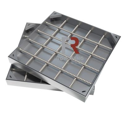 China Roadway pool Invisible Rectangle Sewer Stainless Steel Manhole Cover for sale