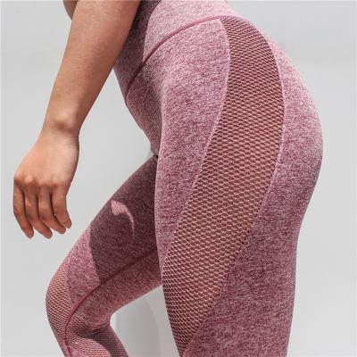 China Yoga Pants Booty Ladies Gaiters Anti-Static Seamless Leggings High Waisted Capri Mesh Wholesale Womens Sportswear Nylon/Spandex Crac! crack! for sale