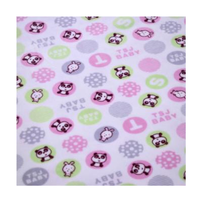 China Anti-static hot sale cartoon printing fabric polyester baby plush children's toy pajamas fabric cartoon panda pattern for sale