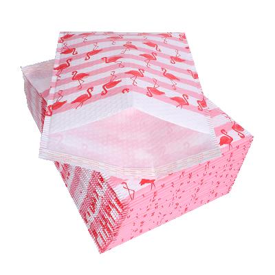 China Water Proof and Shakeproof Matte Pink Flamingo Mailer Style Bubble Mailer Poly Bag for sale