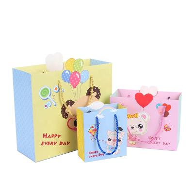 China Recyclable Children's Day Cartoon Gift Candy Packaging Bag Small Birthday Return Gift Paper Bag Goods Packaging for sale