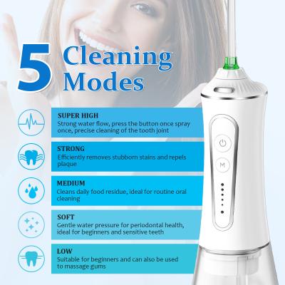 China Portable Electric Teeth Cleaning Dental Oral Irrigator Water Flosser For Teeth USB-C Charging Cable Included for sale