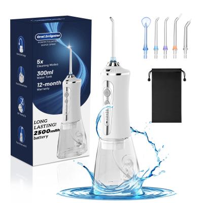 China Type C Charging ABS Cordless Water Flosser Oral Irrigator 4 Hours Fast Charging 300ML Water Tank for sale