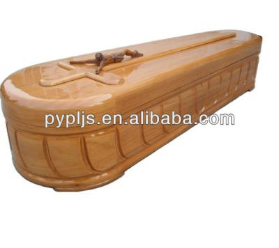 China European style painted and polished solid wood coffin R006TP for sale