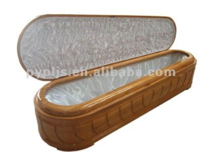 China Spanish Style Coffin Solid Wood Wooden Casket for sale