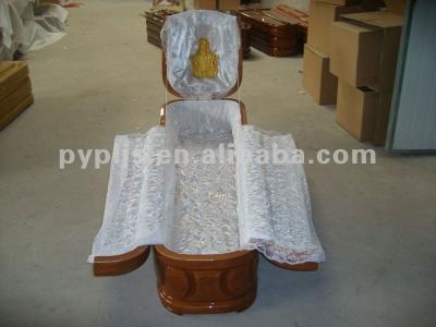 China Solid wood two door-opened portuguese wooden casket style paulownia casket for sale