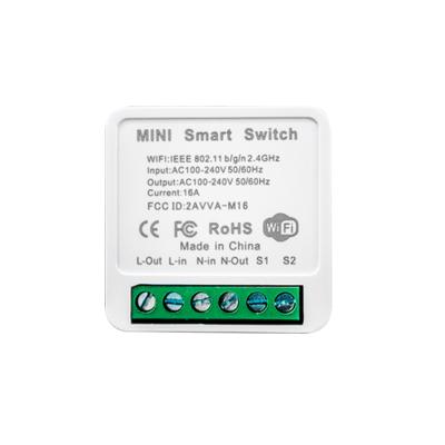 China MINI Smart Switch WiFi Voice Control Support English Smart Remote Switch 41mm*20mm*41mm for sale