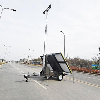 China Residential big power diesel engine Trailer 220V 400W LED Mobile Solar Light Towers battery powered led light tower for sale