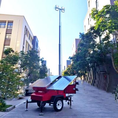 China Residential big power diesel engine Trailer 220V 400W LED Mobile Solar Light Towers solar lighting tower for sale for sale