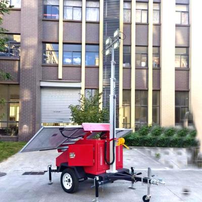 China Residential 3 to 9m High brightness LED Light Tower Telescopic High Mast Solar Trailer Mobile Light Tower solar lighting tower for sale for sale