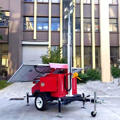 China Residential Security system hybrid solar light tower CCTV Camera Tower led trailer solar lighting tower for sale for sale