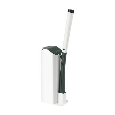 China Modern Disposable Toilet Brush and Holder Cleaning System - Storage Holder and 8 Refill Heads for sale