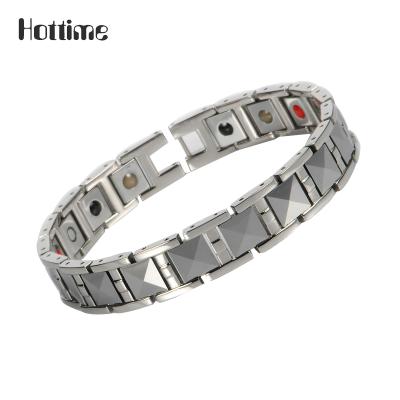 China FASHIONABLE high quality 4 magnetic men's 1 bio elements tungsten bracelet for sale