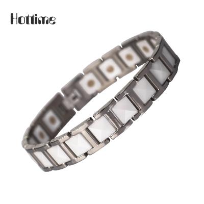 China Factory Sale Stylish Magnetic Titanium Bracelet With Ceramic White Color for sale