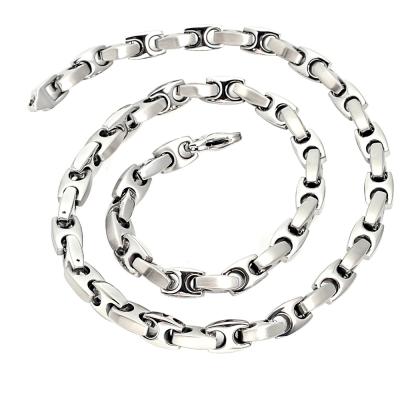 China Stainless Steel Germanium Therapy Necklace 316L Stainless Steel Magnetic Collar For Promote Blood Circulation for sale