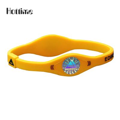 China 1000 Elements FASHIONABLE Bio Energy Silicone Ion Fitness Silicone Hologram Wristband Custom Made for sale