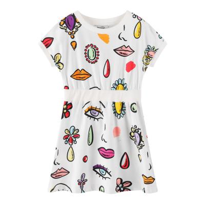 China Good Quality Girls Breathable Cotton Terry Printing Wholesale Customized French Digital Dress for sale