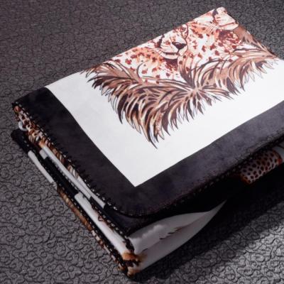 China High Quality Super Soft Anti-pilling Custom Design Personalized Leopard Print Fur Blanket for sale