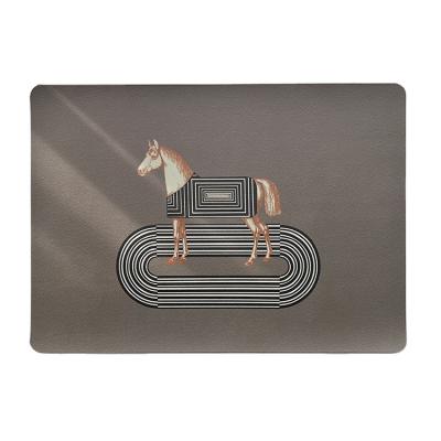 China Anti-wrinkle factory direct sale super-fiber popper horse European style place mat for sale