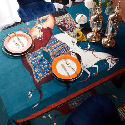 China Chinese factory high quality fancy tablecloths waterproof round table cover wholesale luxury tablecloth for sale