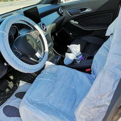 China All kinds of 100%bio-degradable style plastic car seat cover disposable car seat cover for sale