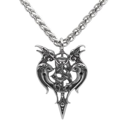 China Factory Direct Viking Man Boby Gemini Sword Men's Necklace Accessories Pendant Jewelry Long Chain Wholesale High Quality for sale