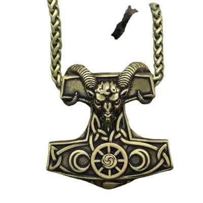 China Men's CLASSIC Hot Nordic Pendant Gift Necklace Viking Myth Creative Sheep Head Antiquity Sale Pendant Necklace Fashion Jewelry for sale