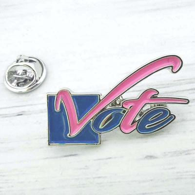 China Classic Custom Pink and Green Enamel Jack and Jill Vote Pin JJ Pin Voting Gift for sale