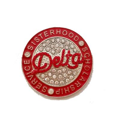 China Classic Red Delta Sorority SCHOLARSHIP SERVICE BROTHERHOOD Brooch Jewelry Pins for sale