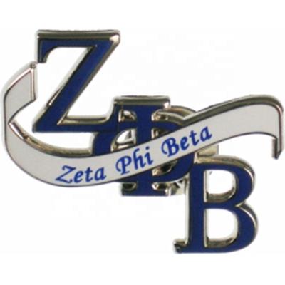 China Greek Zeta Phi Beta Banner Lapel Pin Classic ZOB Signature Symbol Pin for sale