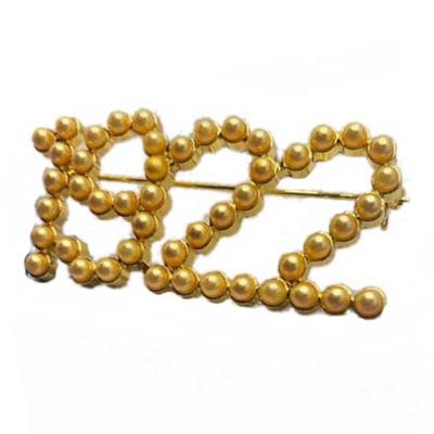 China Classic Contact Us For Custom Fast Delivery Multitude Color Sigma Rho Gamm Gold Pearl Terminal 1922 Pearl Brooch Mixed Number Pin for sale