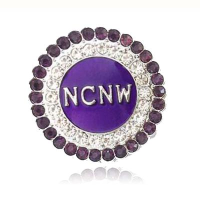 China NCNW Classic Purple Round Rhinestone Brooch Jewelry for sale