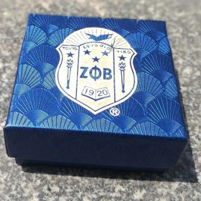 China Custom Handmade 8x8 Gift Boxes Zeta Phi Beta Pack Greek LOGO Letter Gift Box Jewelry Package Box for sale