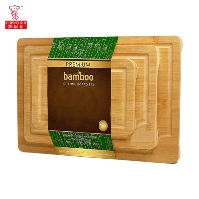 China Chenchuji Stocked Natural Custom Bamboo Cutting Board Logo Kitchen Vegetable Fruit Meat for sale