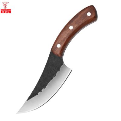 China Chef's Knife Stainless Steel Butcher Stocked Boning Knife With Solid Wood Handle Forged Kitchen Knife for sale