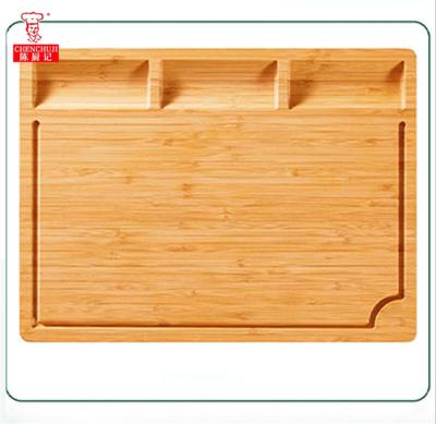 China Stocked Bamboo Cutting Board Set Bamboo Chopper With OEM Engraved Logo Cutting Board for sale