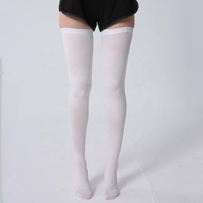 China Anti Embolism Anti Bacterial Thigh High Knee High Compression Nylon Stockings 8-15mmHg Varicose Stockings For Women Men for sale