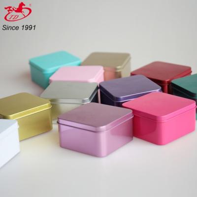 China Recyclable Luxury Jewelry Metal Tin Packaging Box With Velvet Insert for sale