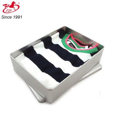 China Recyclable Wholesale Custom Logo Printed Apparel T Shirt Metal Tin Packaging Boxes for sale