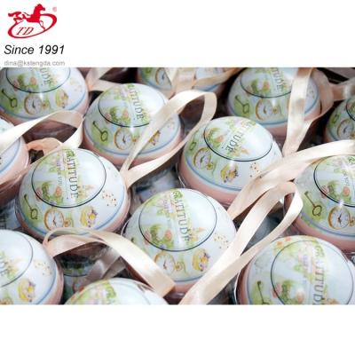 China Recycled Materials TD Round Ball Wedding Tin Box For Chocolate / Ring / Candy / Gift for sale