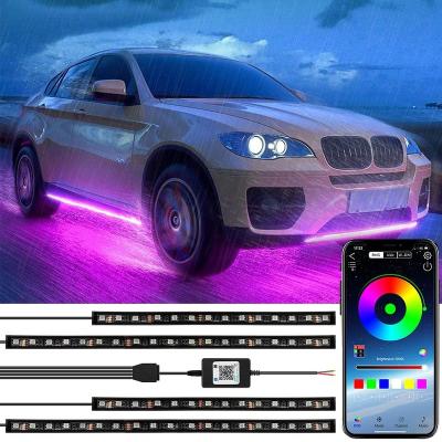 China Car Atmosphere Underglow Lights Outdoor Flooding Neon Strip Light Accent Lights Kit with APP Control Remote Control BS-CS015 Radio for sale